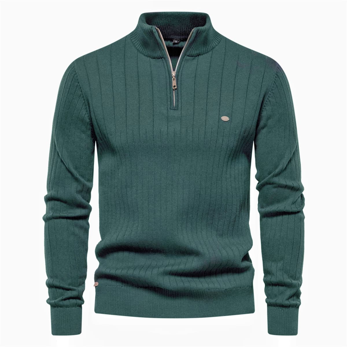 Men’s Half-Zip Striped Knit Sweater