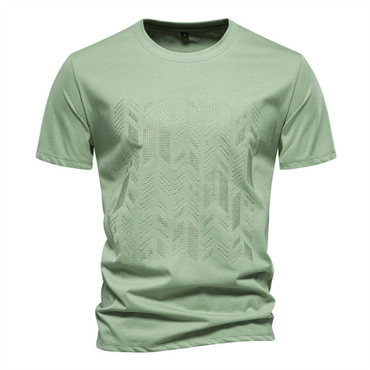 Textured Graphic Cotton Blend T-Shirt