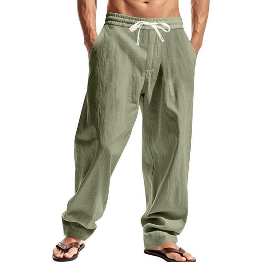 Linen-Blend Casual Pants