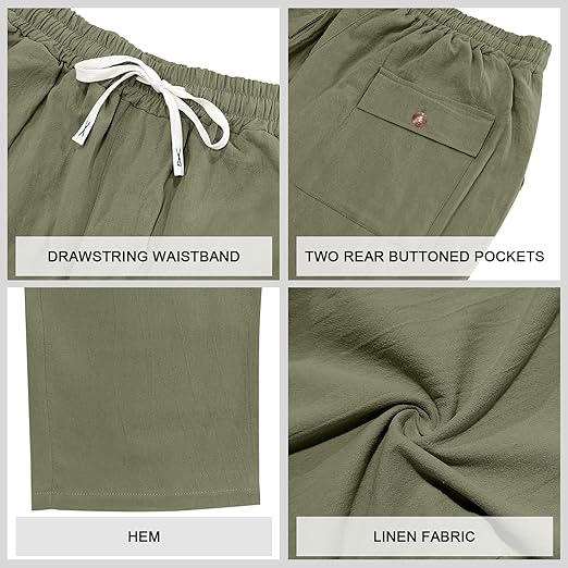 Linen-Blend Casual Pants