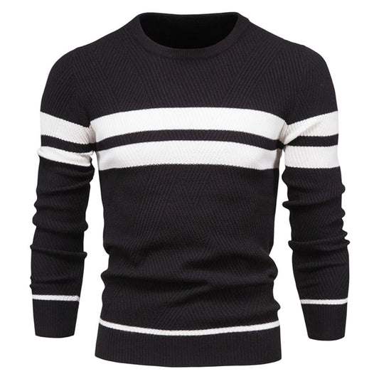 Men’s Cotton Crewneck Striped Sweater