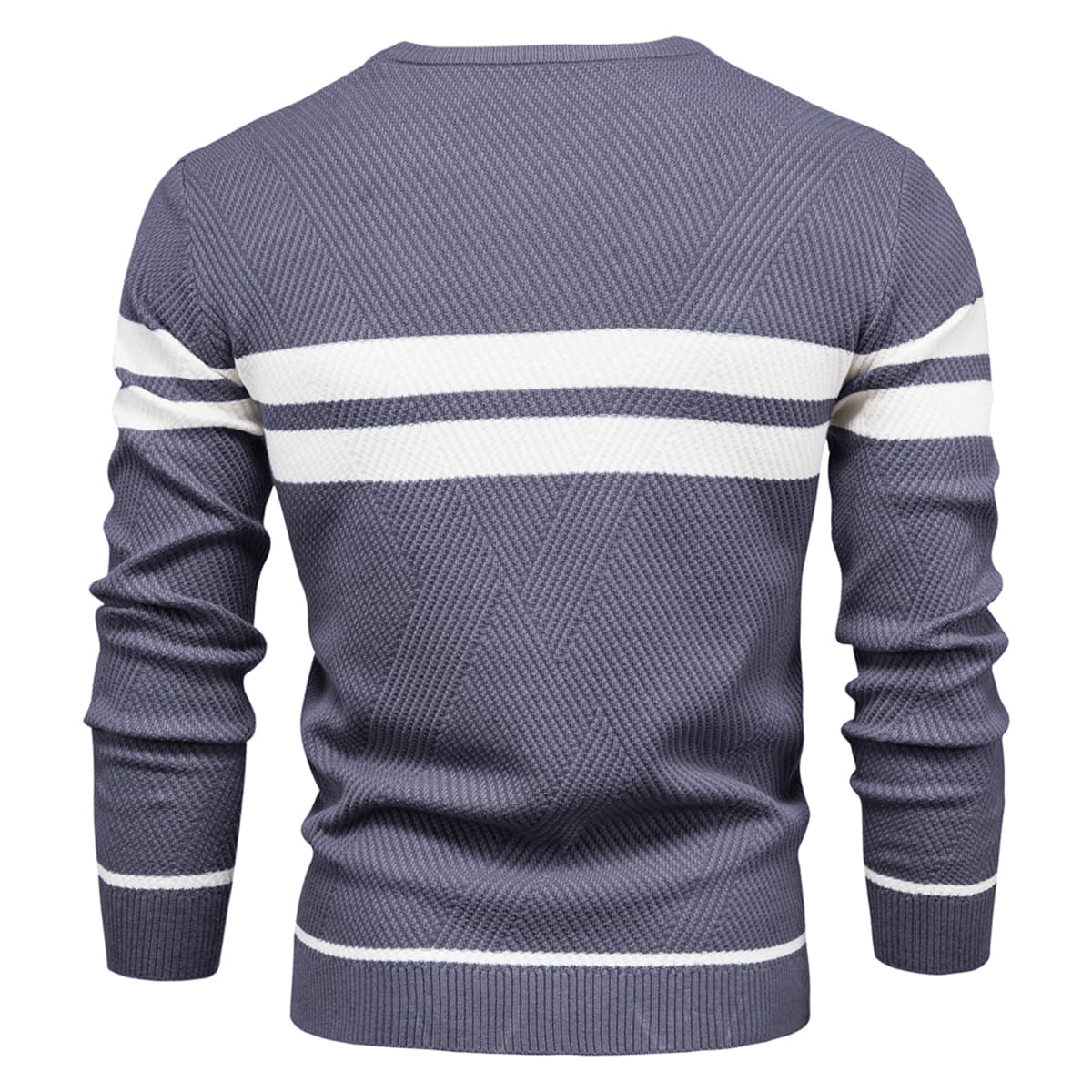Men’s Cotton Crewneck Striped Sweater