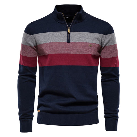 Men’s Striped Colorblock Knit Sweater